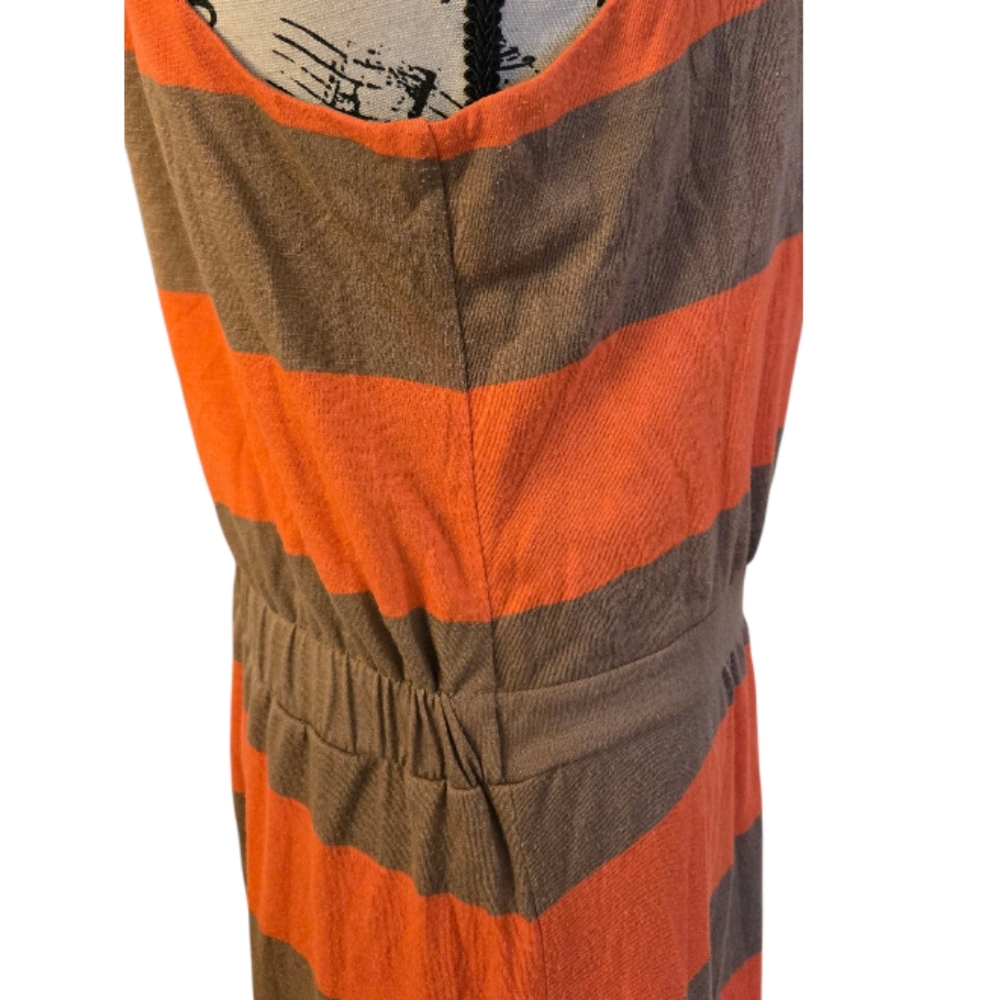 Mossimo Supply Co. Striped Maxi Dress in Orange and Brown Sz L - Picture 4 of 6